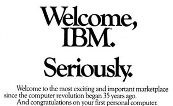 welcome IBM Apple Ad welcome IBM Apple Ad