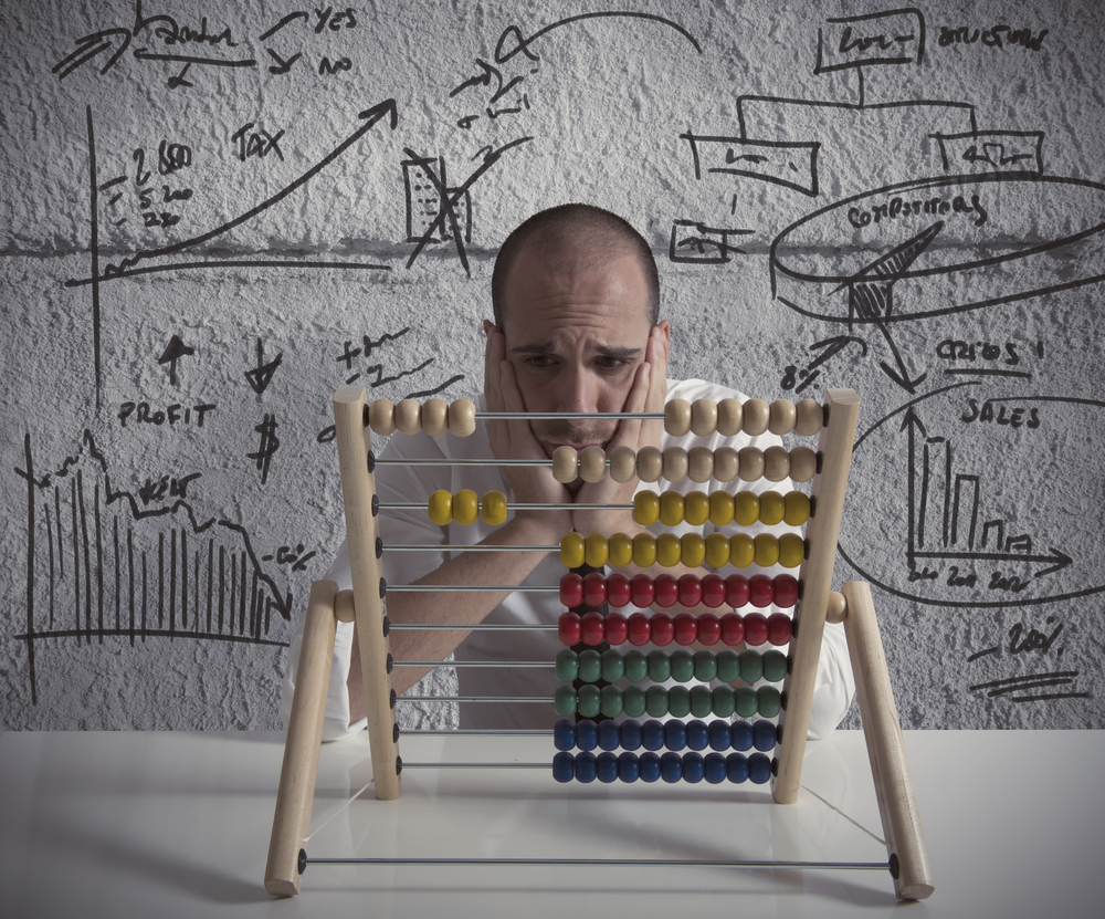 Economic problems and crisis Businessman with ecominic problems for the crisis