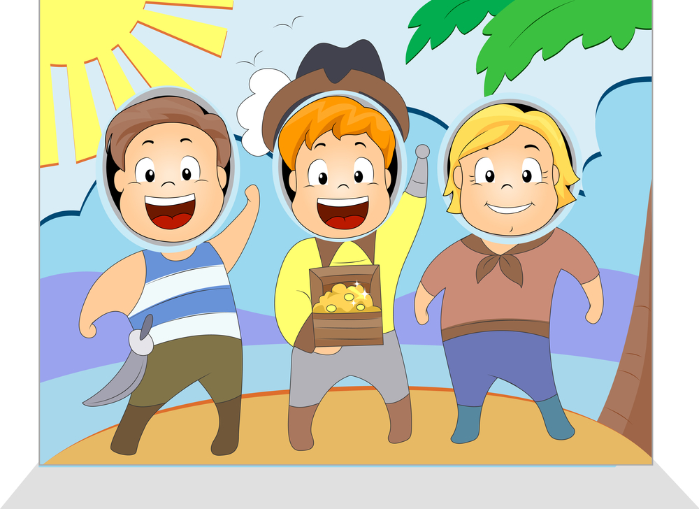 Illustration of Kids Having Their Picture Taken