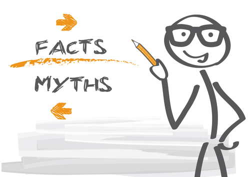 myths and facts myths and facts - vector illustration