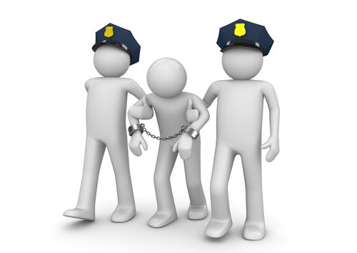 Arrested outlaw - Legal collection 3d characters isolated on white background series