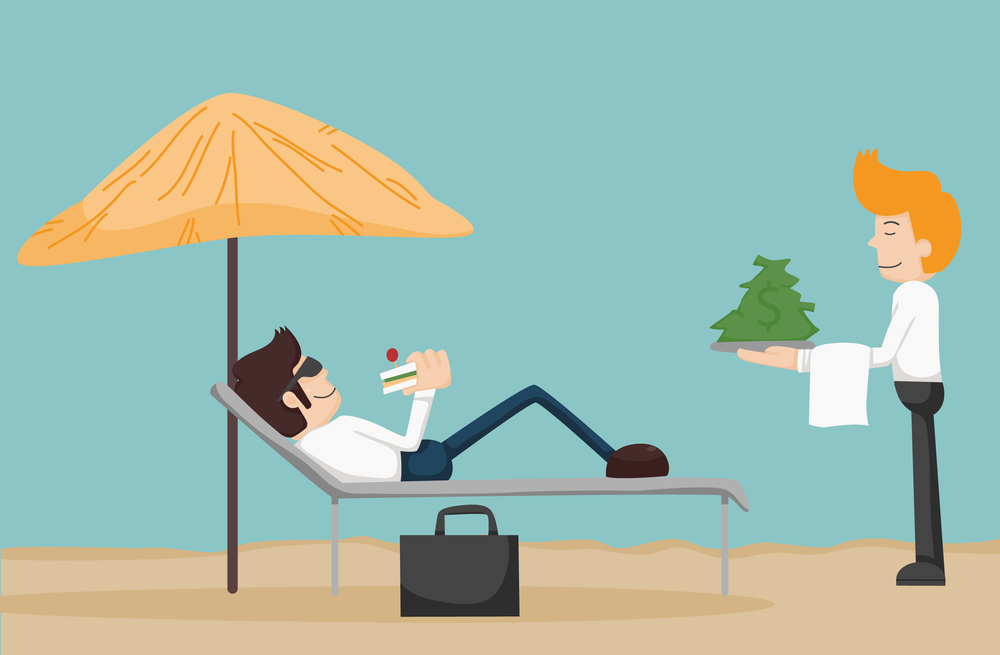 Business man relaxing on the beach , eps10 vector format