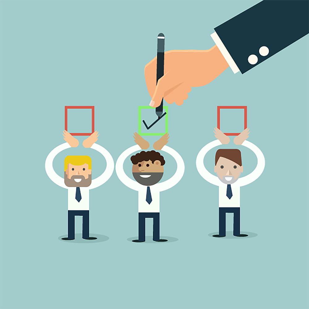 Businessman selected right person, manpower concept. Businessman selected right person, manpower concept.
