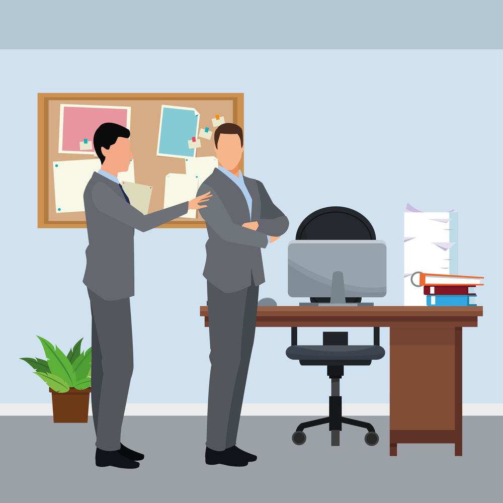 businessmen avatar cartoon character in the office vector illustration graphic design