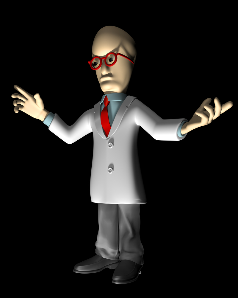Mad Scientist Mad scientist on a black background with a strong uplight