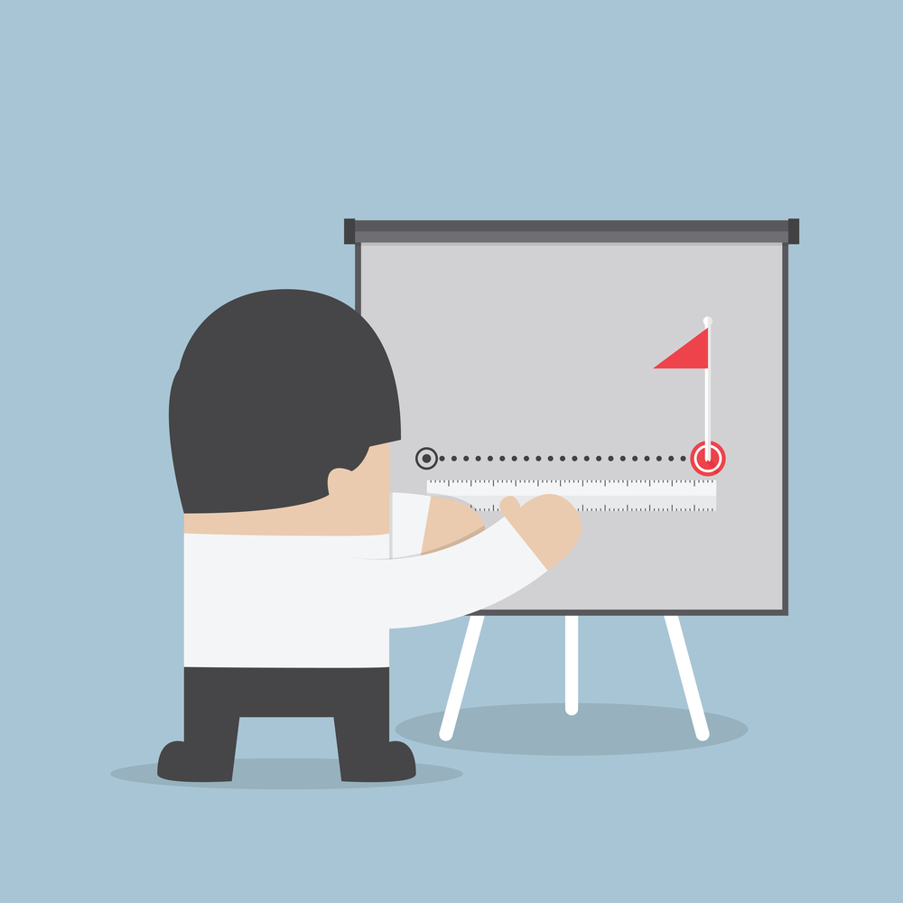 Businessman try to measuring path to success Businessman try to measuring path to success, VECTOR, EPS10