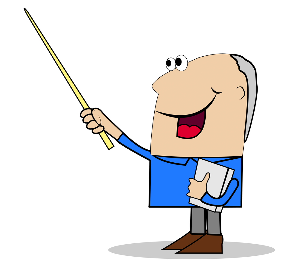 merry businessman shows on something a pointer,vector illustration