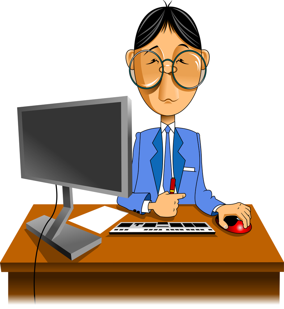 programmer young programmer in the blue jacket in the workplace
